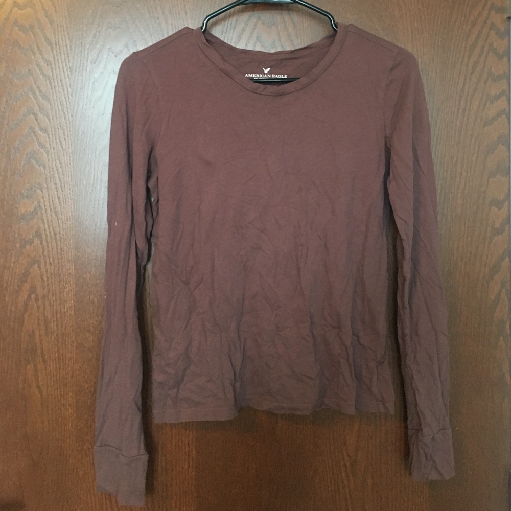 American Eagle Maroon Long Sleeve